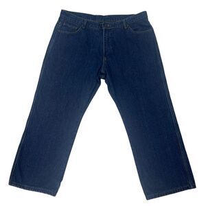 Smiths Workwear Mens 42X30 Dark Wash Flannel Lined Heavy Duty Straight Leg Jeans